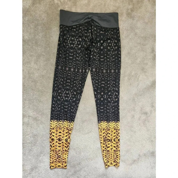 Onzie Gray and Yellow Printed Yoga Legging sz M/L - Picture 2 of 7